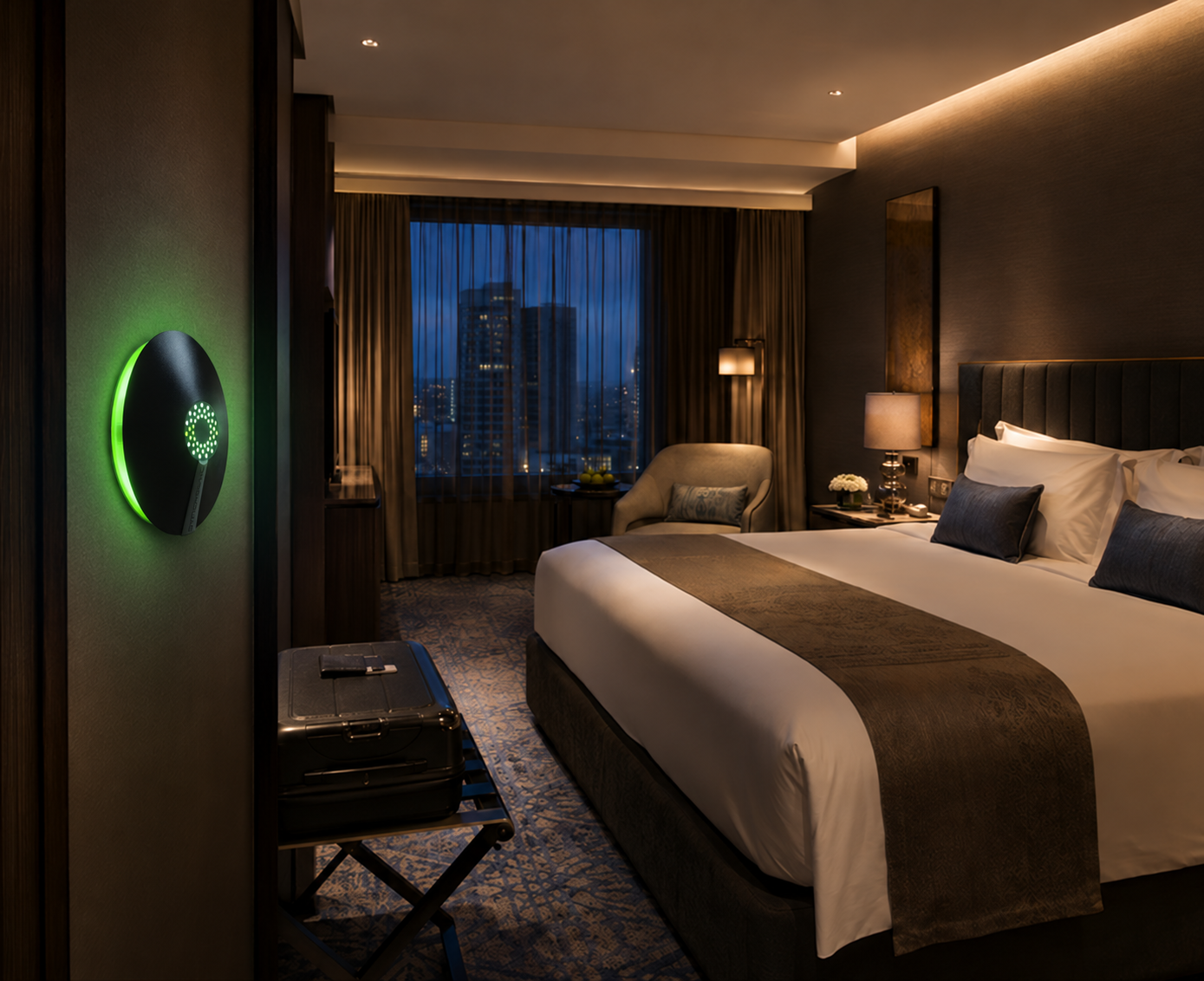 Diskretna UV lampa za insekte na zidu hotelske sobe